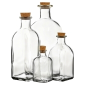 GLASS BOTTLES AND JARS