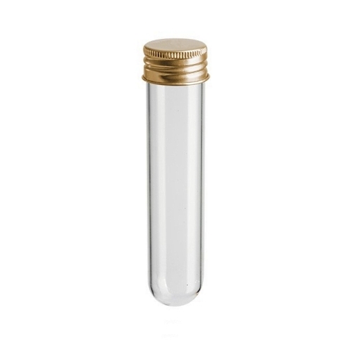 GLASS TUBE WITH METAL CUP 10cm
