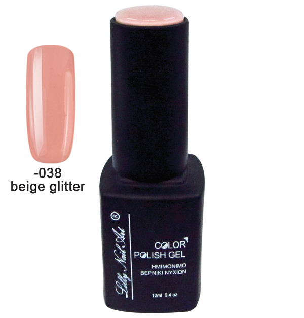 Ημιμόνιμο τριφασικό μανό 12ml - Beige glitter