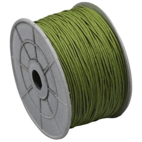 WAXED COTTON CORD OLIVE 1mm  100m