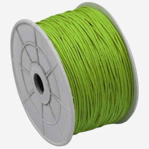 WAXED COTTON CORD L.GREEN 1mm  100m