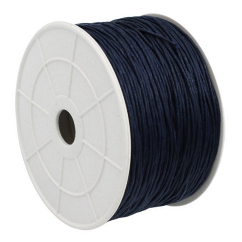 WAXED COTTON CORD NAVY BLUE 1mm 100m