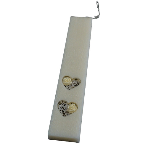 FLAT EASTER CANDLES HEARTS IVORY VANILLA