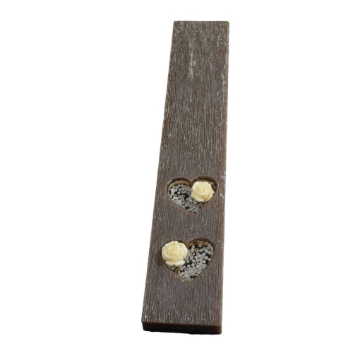 FLAT EASTER CANDLES HEARTS BROWN CINNAMON