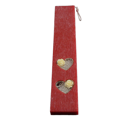 FLAT EASTER CANDLES HEARTS RED ROSE
