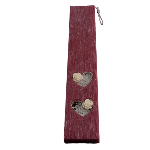FLAT EASTER CANDLES HEARTS BORDEAUX WINE