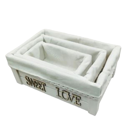 ΞΥΛΙΝΑ ΚΑΛΑΘΙΑ ΜΕ ΥΦΑΣΜΑ SWEET LOVE ΛΕΥΚΑ ΣΕΤ 3