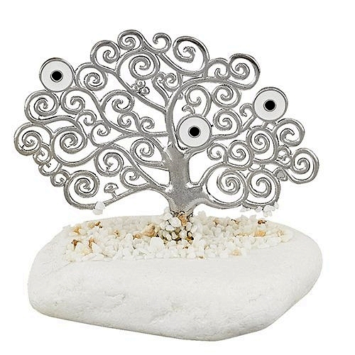 Μεταλλικό δέντρο ζωής σε πέτρα με ματάκι