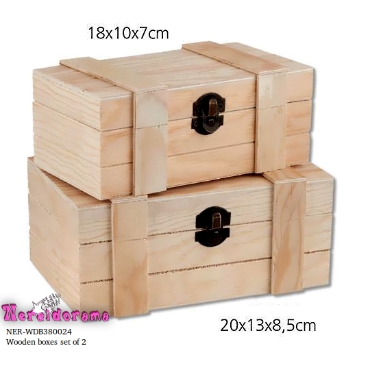 Ξύλινα κουτιά σέτ των 2