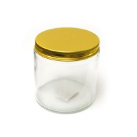 ΒΑΖΟ ΓΥΑΛΙΝΟ ΜΕ ΧΡΥΣΟ ΚΑΠΑΚΙ 10cm x 9cm 500ml