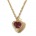 Heart Gold Neclace With Strass 2