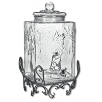 GLASS JAR WITH TAP AND METAL BASE 18Lt