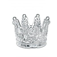 CLEAR GLASS CROWN 7.5x5cm