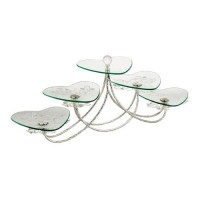 5 PLACE GLASS PLATE CAKE BASE STAND