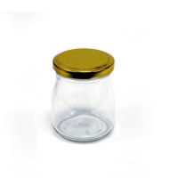 ΓΥΑΛΙΝΟ ΒΑΖΟ ΜΕ ΧΡΥΣΟ ΚΑΠΑΚΙ 6.5cm x 7.8cm 150ml