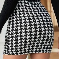 ΓΥΝΑΙΚΕΙΑ MINTI ΕΛΑΣΤΙΚΗ ΠΛΕΚΤΗ ΦΟΥΣΤΑ HOUNDSTOOTH