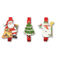 CHRISTMAS WOODEN PEGETS 18τεμ