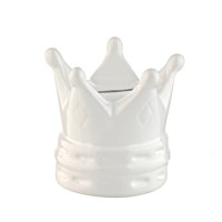 WHITE CROWN MONEY BOX 8.3x8.2x8.1cm