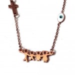 Rose Gold Neclace Family With 1 Boy And 1 Girl