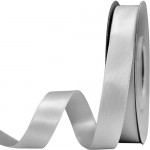 Double Face Satin Ribbon Silver 15mm x 50m