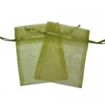 Olive Green Organza Bags 10 x 12cm 100pcs
