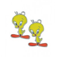 METAL CHARM TWEETY 2x3cm  10pcs
