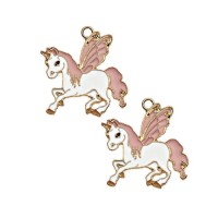 METAL CHARM UNICORN WITH ENAMEL 10pcs