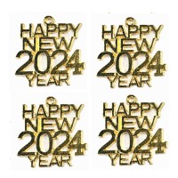 ΜΕΤΑΛΛΙΚΟ HAPPY NEW YEAR ΧΡΥΣΟ 2024 12 ΤΕΜ