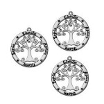 Metal tree of life charm antique silver