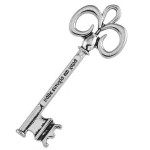 Metal key with wishes antique silver 10pcs