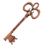 Metal key with wishes antique copper 10pcs