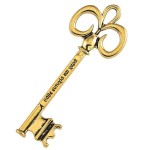Metal key with wishes gold 10pcs