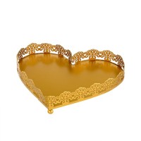 METAL HEART VINTAGE GOLD TRAY