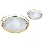 Metal Gold Decorative Tray Set of 2