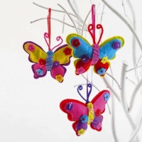 Hanging felt butterflies