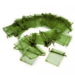 Organza Bags Olive Green 7 x 9 cm