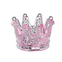 PINK GLASS CROWN 7.5x5cm