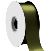 Single face satin ribbon Dark Olive Green 38mm x 45m