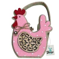 ΤΣΟΧΙΝΟ ΠΑΣΧΑΛΙΝΟ ΚΑΛΑΘΑΚΙ ΡΟΖ ΚΟΤΑ  19x11x7cm
