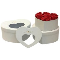 HEART WHITE BOXES 24x19x11cm-21x17x9.5cm SET 3