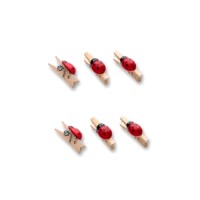 MINI WOODEN LADYBAGS CLOTHESPINS 2.5cm  48pcs
