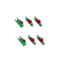 MINI WOODEN LADYBAGS CLOTHESPINS 2.5cm  48pcs
