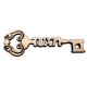 Wooden key charm luck