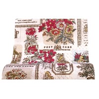 Vintage canvas roll fabric flowers 24cm x 4.5m