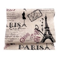 Vintage canvas roll fabric Paris 24cm x 4.5m