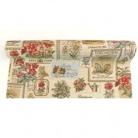 Vintage canvas roll fabric flowers 48cm x 4.5m