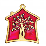 Metal home Christmas charm with pomegranate tree