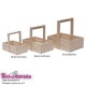 Wooden crates with hand set of 3