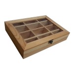 Wooden glass box with 12 compartments