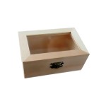 Wooden box with plastic window